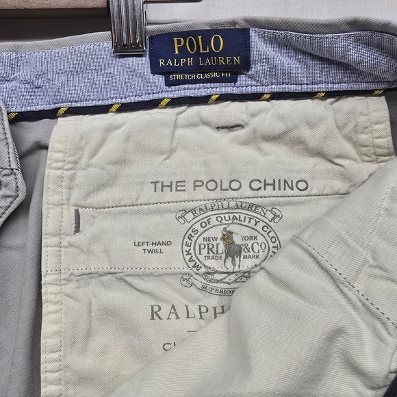 Polo by Ralph Lauren Light Gray Flat-Front Chino Shorts - Picture 5 of 10